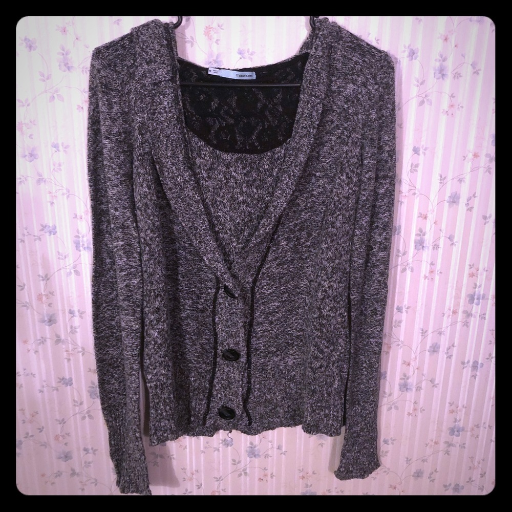Charcoal Grey Hooded Cardigan